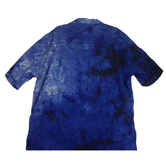 Vintage BC Ethic Smooth Fit Blue Marbling Print Short Sleeve Shirt XL Western - Picture 9 of 9
